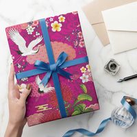 Hawaiian and Japanese Culture Together Wrapping Paper Pink Ohia Lehua Plumeria and Sakura Blooming LT03 - Polynesian Pride