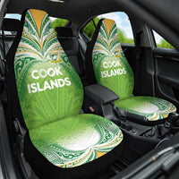 Cook Islands Rugby League Car Seat Cover Tatau Tribal Motifs-Light Green Color LT03 One Size Green - Polynesian Pride