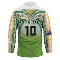 Custom Cook Islands Rugby League Hockey Jersey Tatau Tribal Motifs-Light Green Color - Polynesian Pride