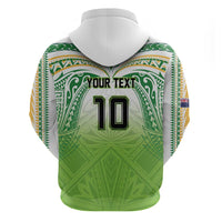 Custom Cook Islands Rugby League Hoodie Tatau Tribal Motifs-Light Green Color LT03 - Polynesian Pride