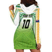 Custom Cook Islands Rugby League Hoodie Dress Tatau Tribal Motifs-Light Green Color LT03 - Polynesian Pride