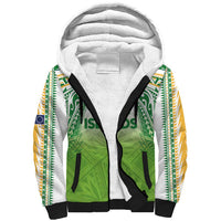 Custom Cook Islands Rugby League Sherpa Hoodie Tatau Tribal Motifs-Light Green Color LT03 Unisex Green - Polynesian Pride