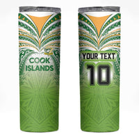 Custom Cook Islands Rugby League Skinny Tumbler Tatau Tribal Motifs-Light Green Color LT03 Green - Polynesian Pride