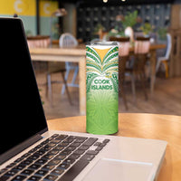 Custom Cook Islands Rugby League Skinny Tumbler Tatau Tribal Motifs-Light Green Color LT03 - Polynesian Pride