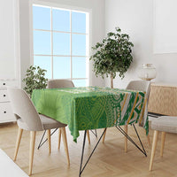 Cook Islands Rugby League Tablecloth Tatau Tribal Motifs-Light Green Color - Polynesian Pride