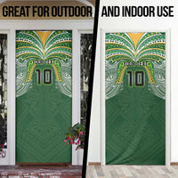 Custom Cook Islands Rugby League Door Cover Tatau Tribal Motifs-Dark Green Color LT03 - Polynesian Pride