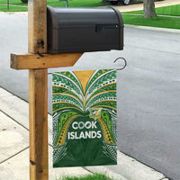 Cook Islands Rugby League Garden Flag Tatau Tribal Motifs-Dark Green Color LT03 - Polynesian Pride