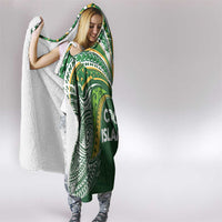 Cook Islands Rugby League Hooded Blanket Tatau Tribal Motifs-Dark Green Color LT03 - Polynesian Pride