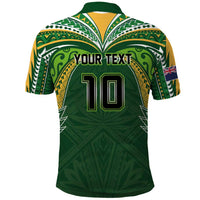 Custom Cook Islands Rugby League Polo Shirt Tatau Tribal Motifs-Dark Green Color LT03 - Polynesian Pride