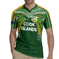 Custom Cook Islands Rugby League Rugby Jersey Tatau Tribal Motifs-Dark Green Color - Polynesian Pride