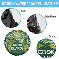 Cook Islands Rugby League Spare Tire Cover Tatau Tribal Motifs-Dark Green Color LT03 - Polynesian Pride