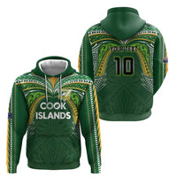 Custom Cook Islands Rugby League Zip Hoodie Tatau Tribal Motifs-Dark Green Color LT03 - Polynesian Pride