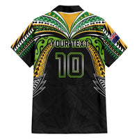 Custom Cook Islands Rugby League Family Matching Puletasi and Hawaiian Shirt Tatau Tribal Motifs-Black Color LT03 - Polynesian Pride