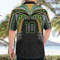Custom Cook Islands Rugby League Hawaiian Shirt Tatau Tribal Motifs-Black Color - Polynesian Pride