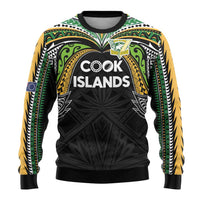 Custom Cook Islands Rugby League Ugly Christmas Sweater Tatau Tribal Motifs-Black Color LT03 - Polynesian Pride