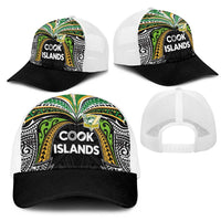 Cook Islands Rugby League Mesh Trucker Cap Tatau Tribal Motifs-Black Color - Polynesian Pride