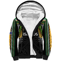 Custom Cook Islands Rugby League Sherpa Hoodie Tatau Tribal Motifs-Black Color LT03 Unisex Black - Polynesian Pride