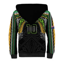 Custom Cook Islands Rugby League Sherpa Hoodie Tatau Tribal Motifs-Black Color LT03 - Polynesian Pride