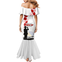 Tokelau ANZAC Day Family Matching Mermaid Dress and Hawaiian Shirt Lest We Forget Red Poppy Flowers and Soldier LT03 - Polynesian Pride