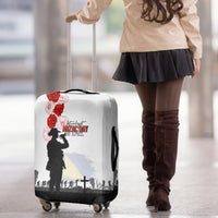 Tokelau ANZAC Day Luggage Cover Lest We Forget Red Poppy Flowers and Soldier LT03 - Polynesian Pride
