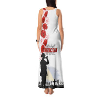 Tokelau ANZAC Day Tank Maxi Dress Lest We Forget Red Poppy Flowers and Soldier LT03 - Polynesian Pride
