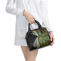 New Zealand Shoulder Handbag Koru Abstract Art and Silver Fern Maori Pattern LT03 - Polynesian Pride
