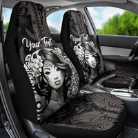 Custom New Zealand Women's Day Car Seat Cover Maori Tribal Girl and Silver Fern Pattern LT03 - Polynesian Pride