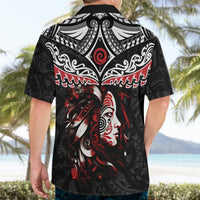New Zealand Maori Girl Hawaiian Shirt Silver Fern and Koru Pattern LT03 - Polynesian Pride