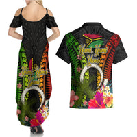 Vanuatu Independence Day Couples Matching Summer Maxi Dress and Hawaiian Shirt Tugeta Yumi Selebretem Indipendens Dei LT03 - Polynesian Pride