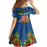 Personalised Fiji Independence Day Family Matching Tank Maxi Dress and Hawaiian Shirt Fijian Coat of Arms Palm and Hibiscus Tapa Pattern LT03 - Polynesian Pride