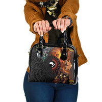New Zealand and Australia Together Shoulder Handbag Maori Tattoo Paua Shell mix Aboriginal Pattern