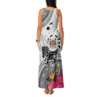 Fiji Iguana Family Matching Tank Maxi Dress and Hawaiian Shirt Tapa Tribal Tattoo and Hibiscus LT03 - Polynesian Pride