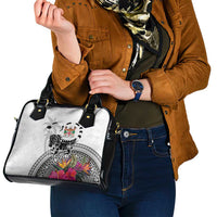 Fiji Iguana Shoulder Handbag Tapa Tribal Tattoo and Hibiscus