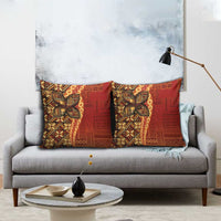 Samoan Pacific Tribal Flower Geometric Art Tattoos Pillow Cover Siapo Pattern Flame Sunset - Polynesian Pride