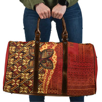 Samoan Pacific Tribal Flower Geometric Art Tattoos Travel Bag Siapo Pattern Flame Sunset - Polynesian Pride