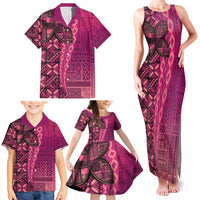 Samoan Pacific Tribal Flower Geometric Art Tattoos Family Matching Tank Maxi Dress and Hawaiian Shirt Siapo Pattern Romantic Rose LT03 - Polynesian Pride