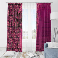 Samoan Pacific Tribal Flower Geometric Art Tattoos Window Curtain Siapo Pattern Romantic Rose - Polynesian Pride