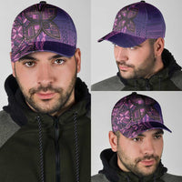 Samoan Pacific Tribal Flower Geometric Art Tattoos Classic Cap Siapo Pattern Purple Haze - Polynesian Pride