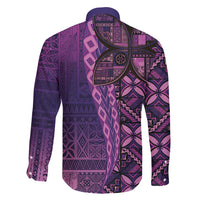 Samoan Pacific Tribal Flower Geometric Art Tattoos Family Matching Puletasi and Hawaiian Shirt Siapo Pattern Purple Haze LT03 - Polynesian Pride