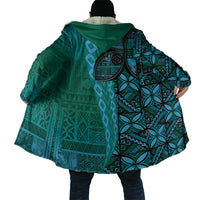 Samoan Pacific Tribal Flower Geometric Art Tattoos Cloak Siapo Pattern Turquoise Tide - Polynesian Pride