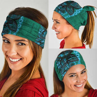 Samoan Pacific Tribal Flower Geometric Art Tattoos Neck Gaiter Siapo Pattern Turquoise Tide LT03