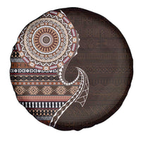 Fijian Masi Tribal Tattoos Art Pattern Spare Tire Cover Brown Color Half Style LT03 - Polynesian Pride