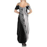 Fijian Masi Tattoos Family Matching Summer Maxi Dress and Hawaiian Shirt with Tapa Tribal Pattern - Polynesian Pride