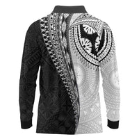 Fijian Masi Tattoos Long Sleeve Polo Shirt with Tapa Tribal Pattern - Polynesian Pride