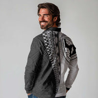 Fijian Masi Tattoos Long Sleeve Polo Shirt with Tapa Tribal Pattern - Polynesian Pride