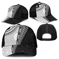 Fijian Masi Tattoos Mesh Trucker Cap with Tapa Tribal Pattern - Polynesian Pride