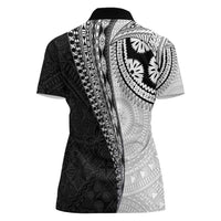Fijian Masi Tattoos Women Polo Shirt with Tapa Tribal Pattern LT03 - Polynesian Pride