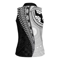 Fijian Masi Tattoos Women Sleeveless Polo Shirt with Tapa Tribal Pattern - Polynesian Pride