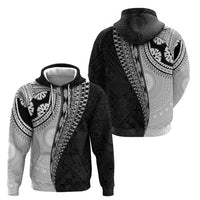 Fijian Masi Tattoos Zip Hoodie with Tapa Tribal Pattern - Polynesian Pride