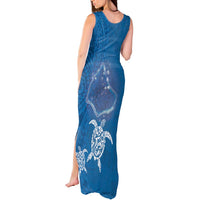 Cook Islands Manihiki Atoll Tank Maxi Dress Maori Turtle and Polynesian Pattern